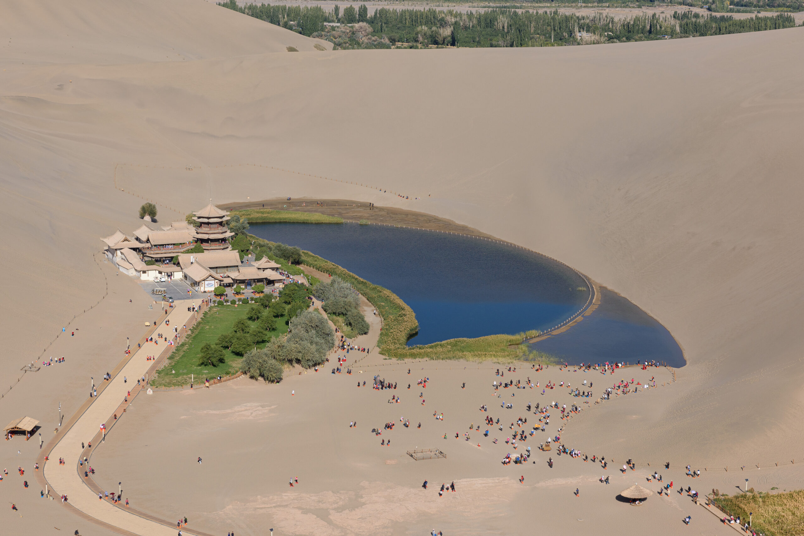 Crescent Lake and Singing Sand Dunes at Dunhuang