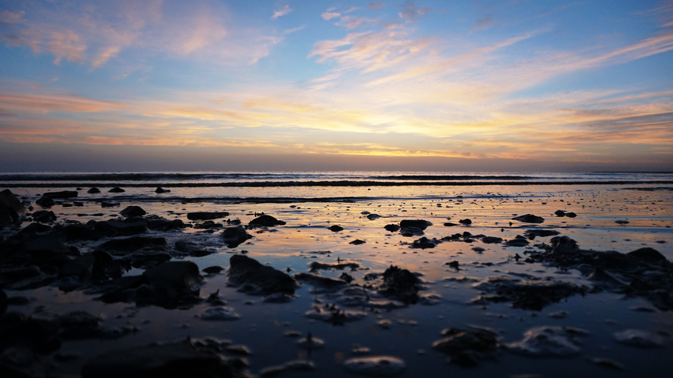 Qinghai Lake wide landscape with sky and water
