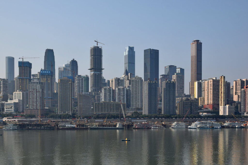 Chongqing Jiefangbei Central Business District in central Chongqing